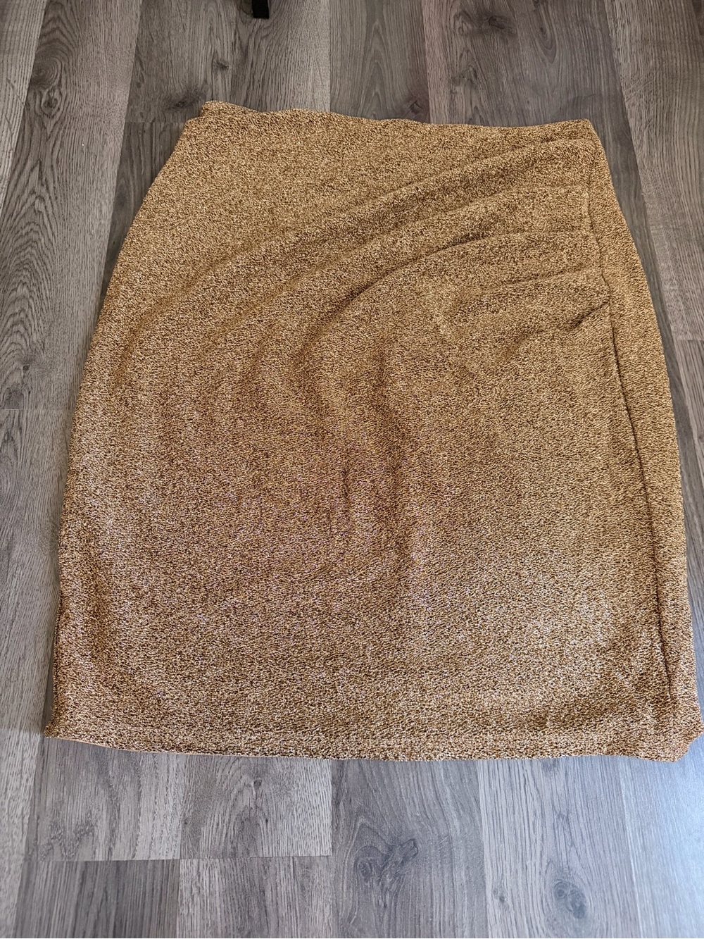 Women’s Metallic Knit Pencil Skirt - Gold